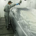 Audi RS4 Lackierung grau weiss Kabine
