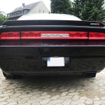 Dodge Challenger schwarz Rallystreifen Designlackierung Sonderlackierung