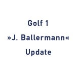 VW Golf 1 hellblau Ballermann Grafik Update