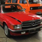 Mercedes Benz W 107 Cabrio Oldtimer Restauration Lackierung rot
