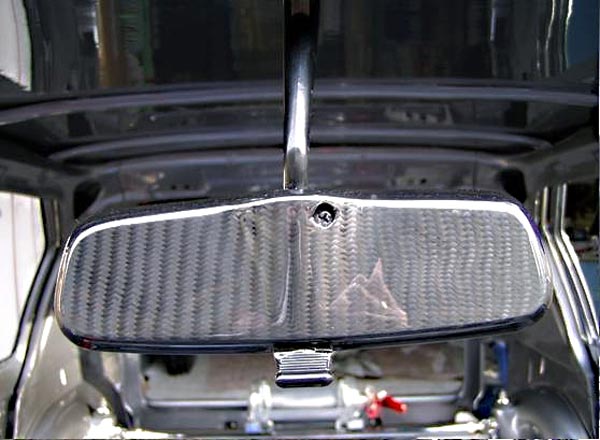 Opel Kadett D silber Lack Aufarbeitung Tuning Kohlefaser Rückspiegel