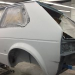 VW Golf 01 Restauration und Lackierung Silberblau