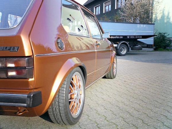 VW Golf 1 VR6 gold Turbo Sonderlackierung Chrom verchromt