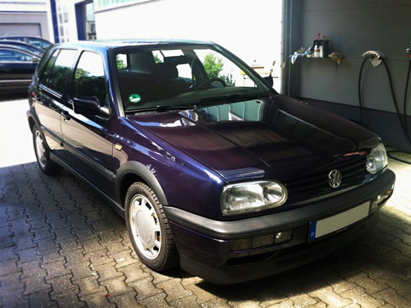 VW Golf 3 violett Rost Instandsetzung Restauration