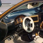 VW Polo 6N gold Sonderlackierung Tuning Karosserieumbau Kohlefaser Cockpit