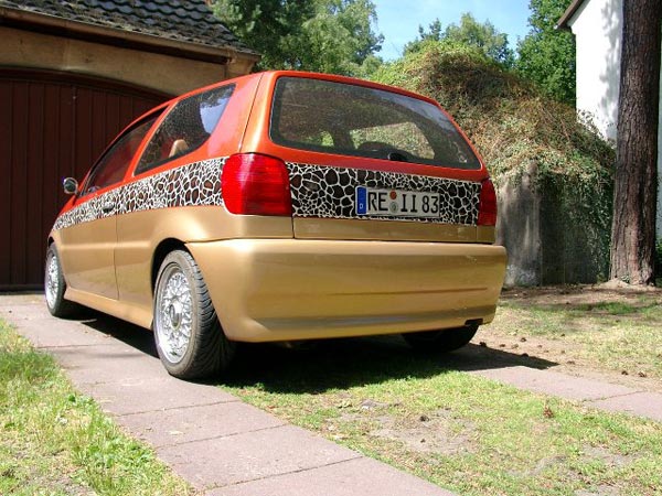 VW Polo 6N orange gold jungle Designlackierung Lack